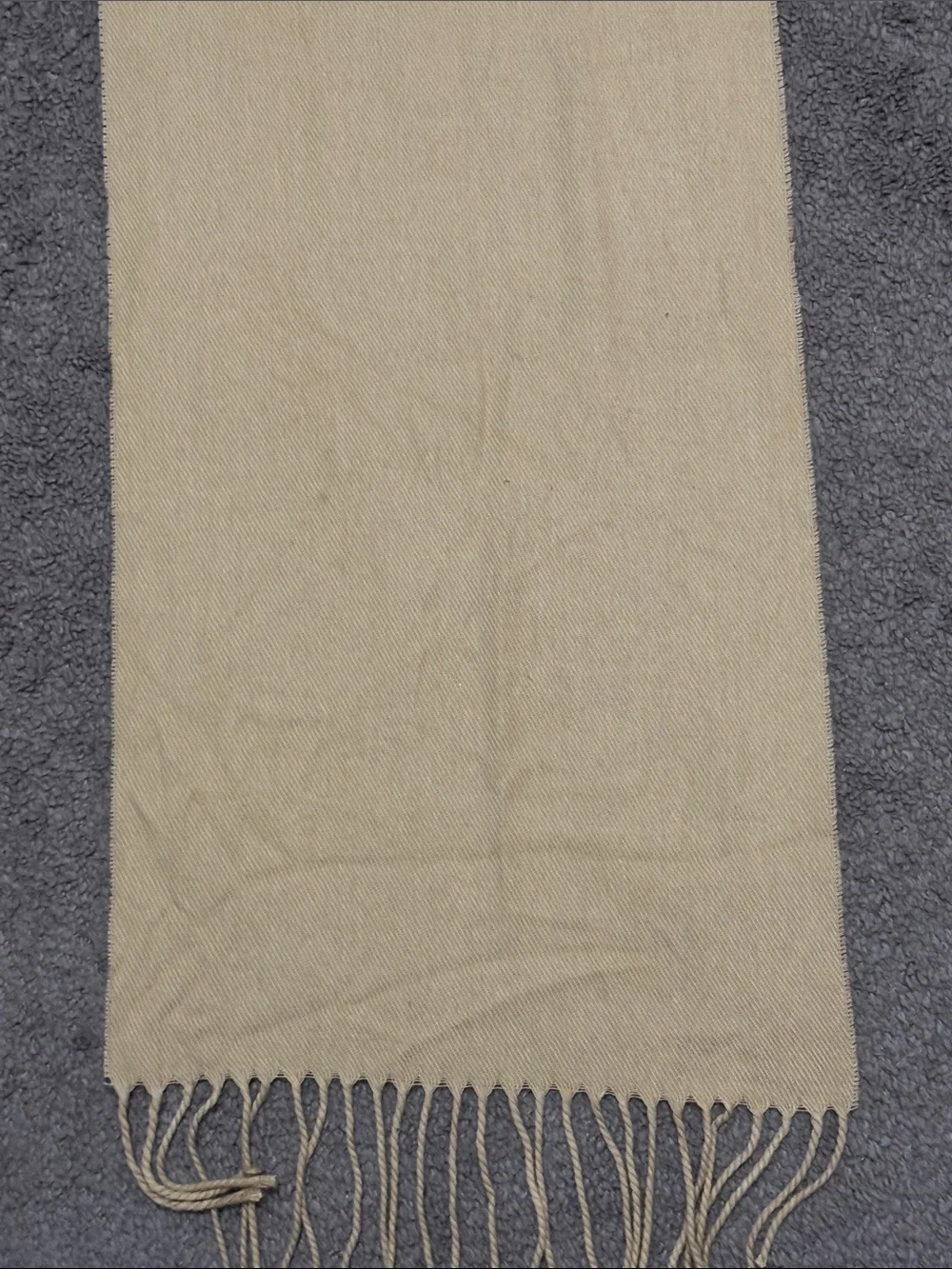 Made in Italy-Unisex Scarf-EUC-Classic Camel Tan-Twisted Fringe-Acrylic
